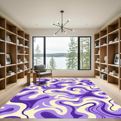 Flowing Lavender Purple Swirl Rug