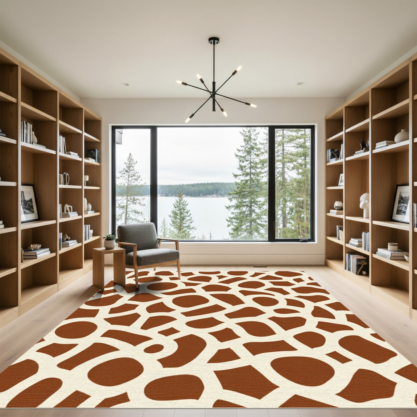 Brown Cream Giraffe Spot Surface Rug