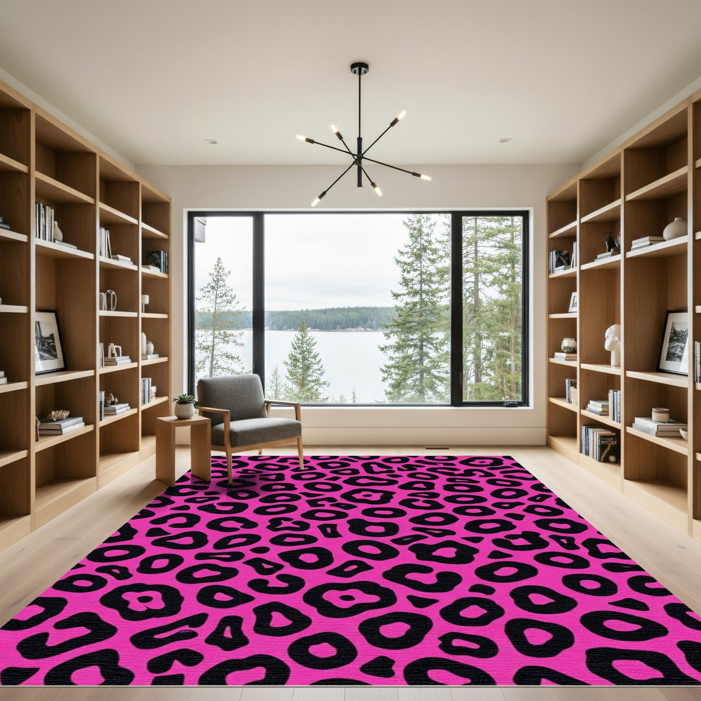 Bold Fuchsia Animal Print Rug