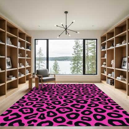 Bold Fuchsia Animal Print Rug