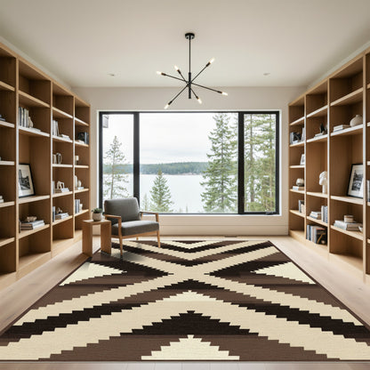 Rustic Earth Tones Chevron Rug