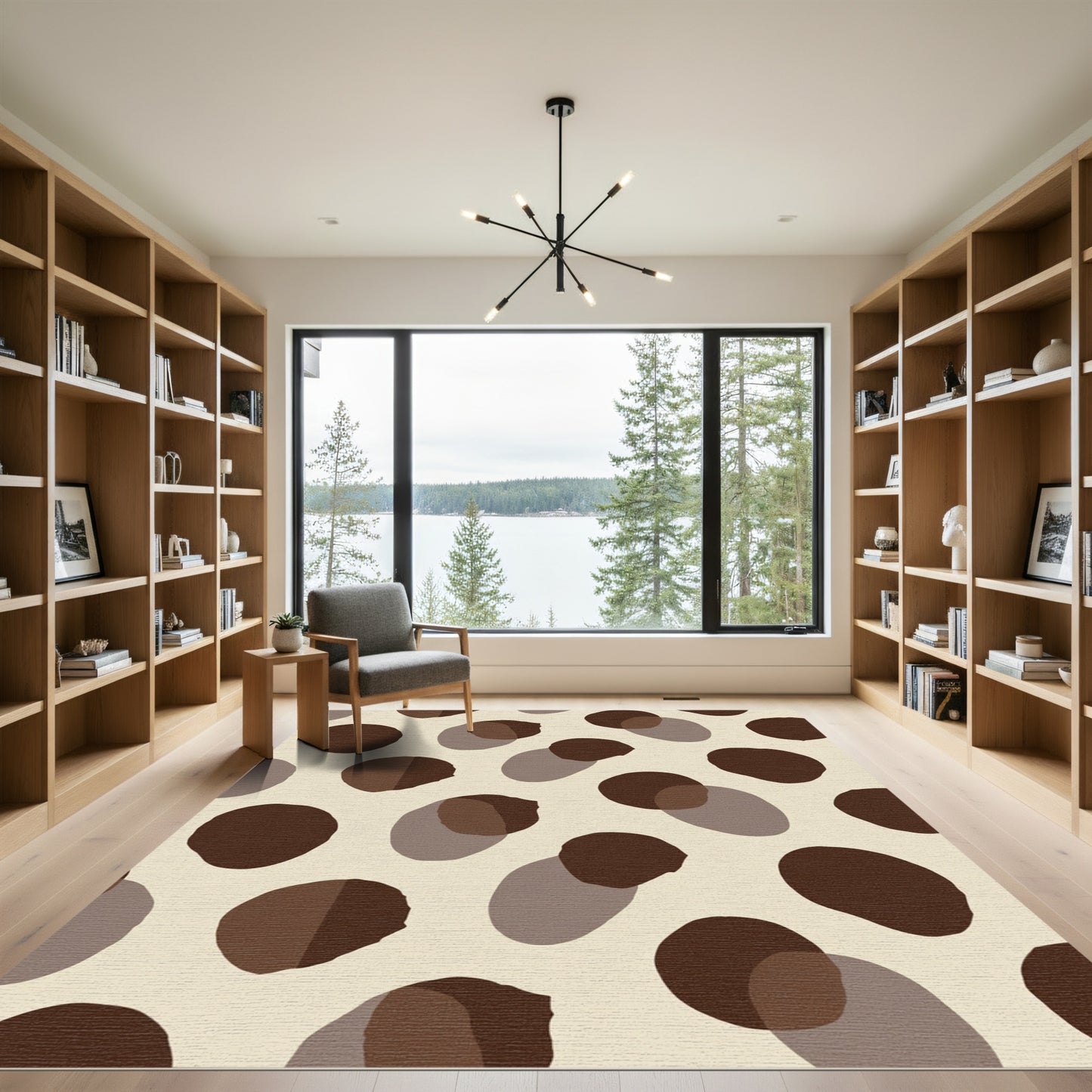 Brown Polka Dot Overlay Rug