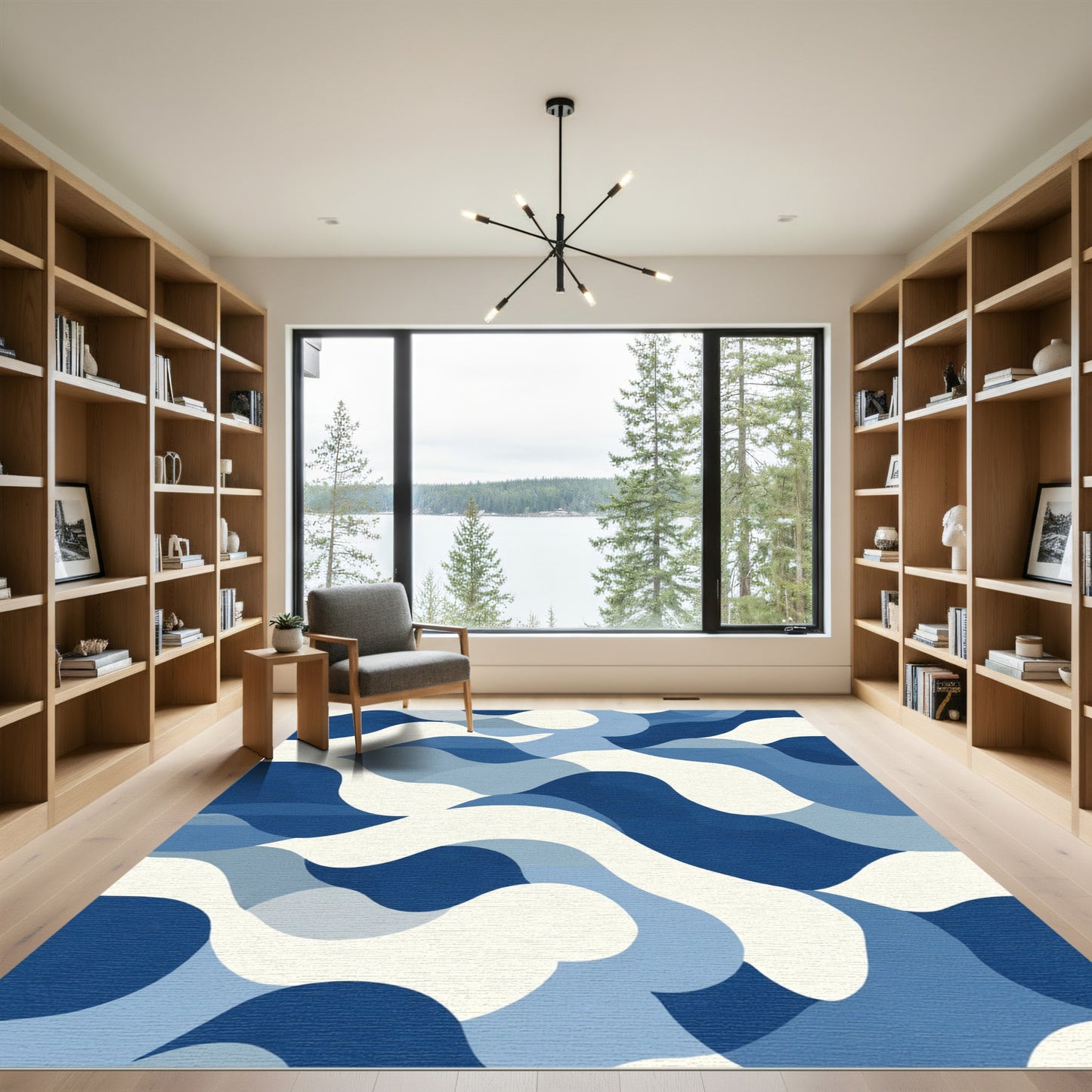 Deep Ocean Wave Abstract Art Rug