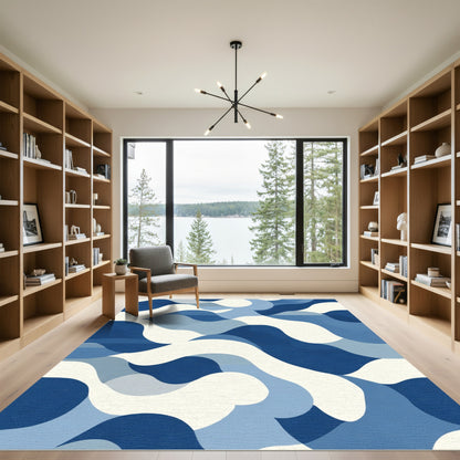 Deep Ocean Wave Abstract Art Rug