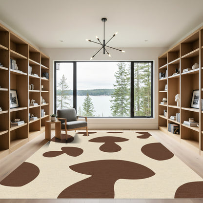 Charming Brown Mushroom Spots Rug