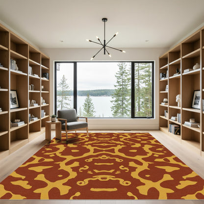 Rusty Gold Organic Symmetrical Rug