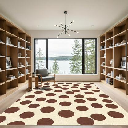 Creamy Chocolate Scattered Circles Rug
