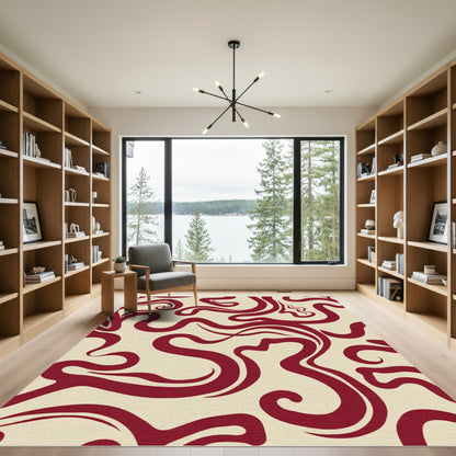 Crimson Swirl Organic Harmony Rug
