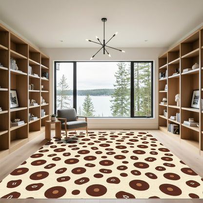 Textured Ochre And Brown Spots Rug