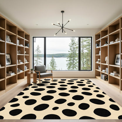 Cream and Black Spotty Scatter Rug