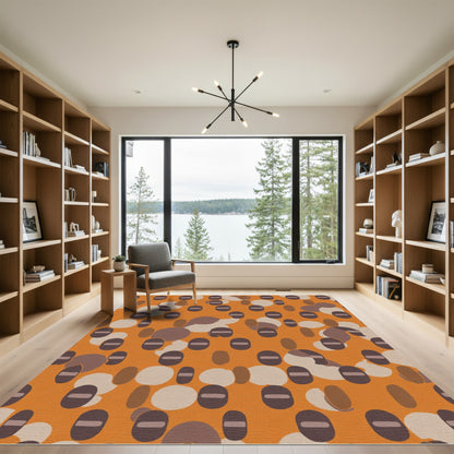 Orange Earthy Oval Cluster Rug