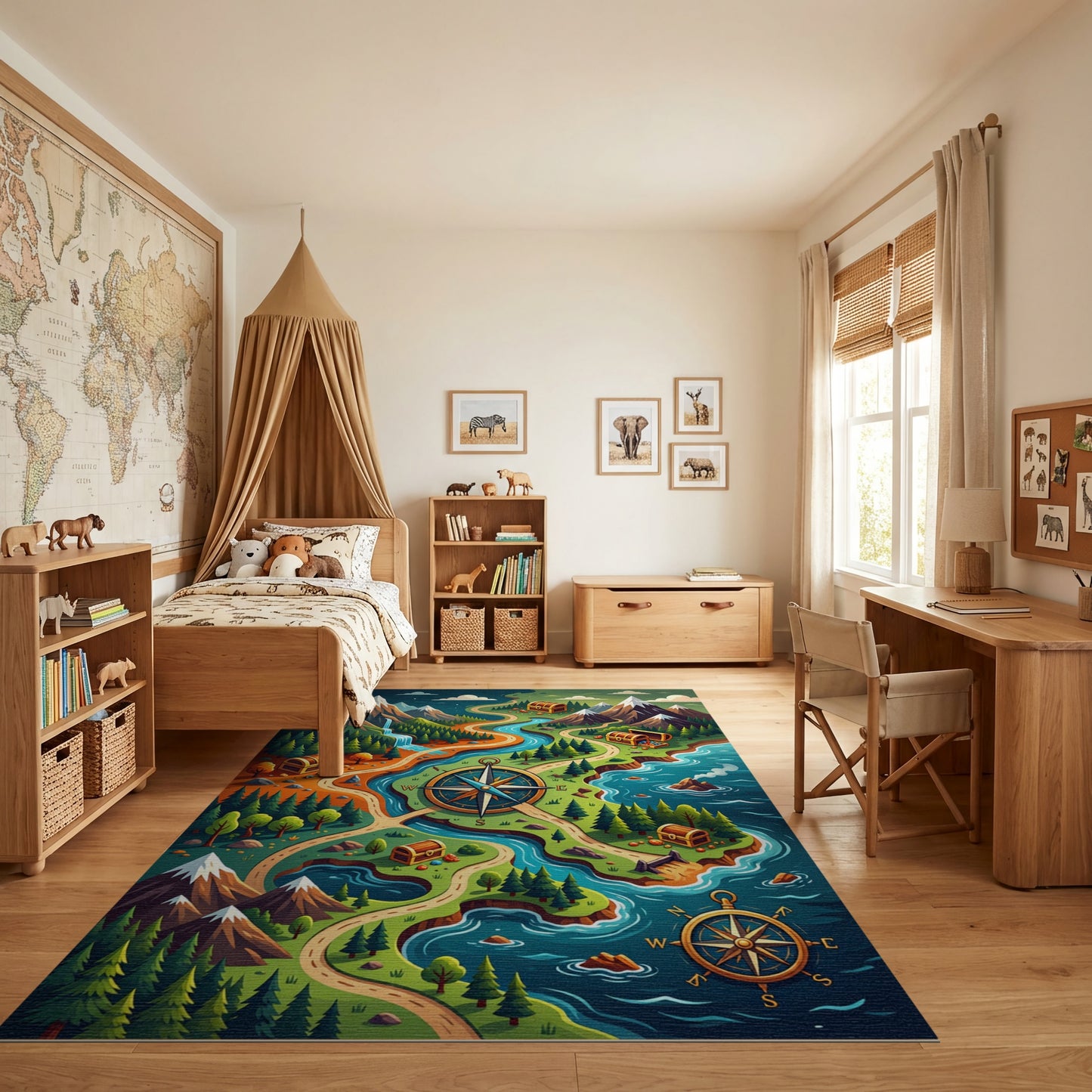 Whimsical Winding Trail Treasure Map Rug
