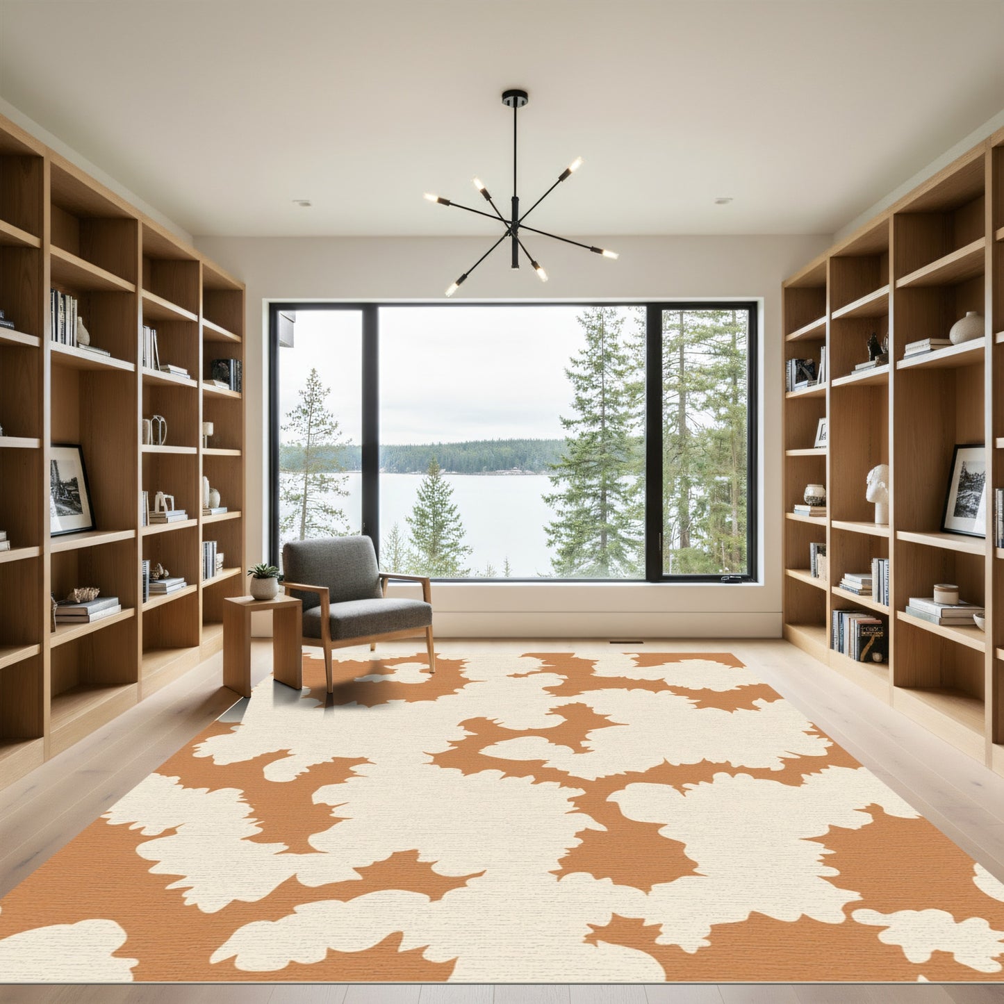 Terracotta Almond Organic Cloud Shapes Rug
