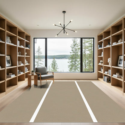 Subtle Beige Vertical Stripe Rug