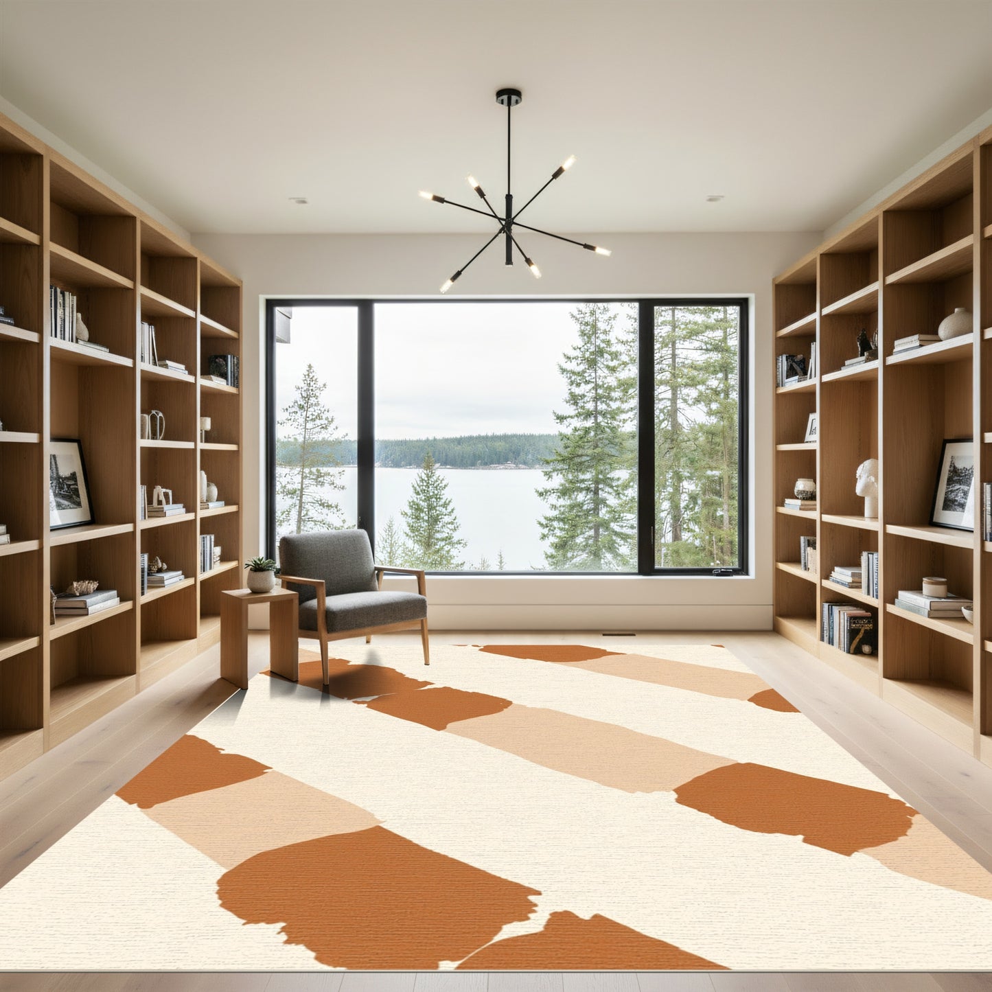 Earthy Tones Abstract Brush Stroke Rug