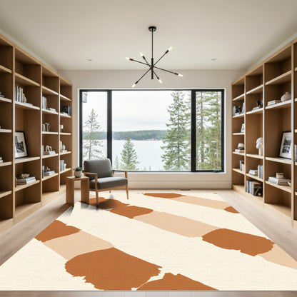 Earthy Tones Abstract Brush Stroke Rug