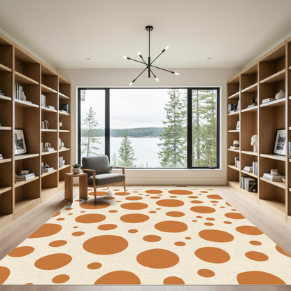 Terracotta Polka Dot Scatter Rug
