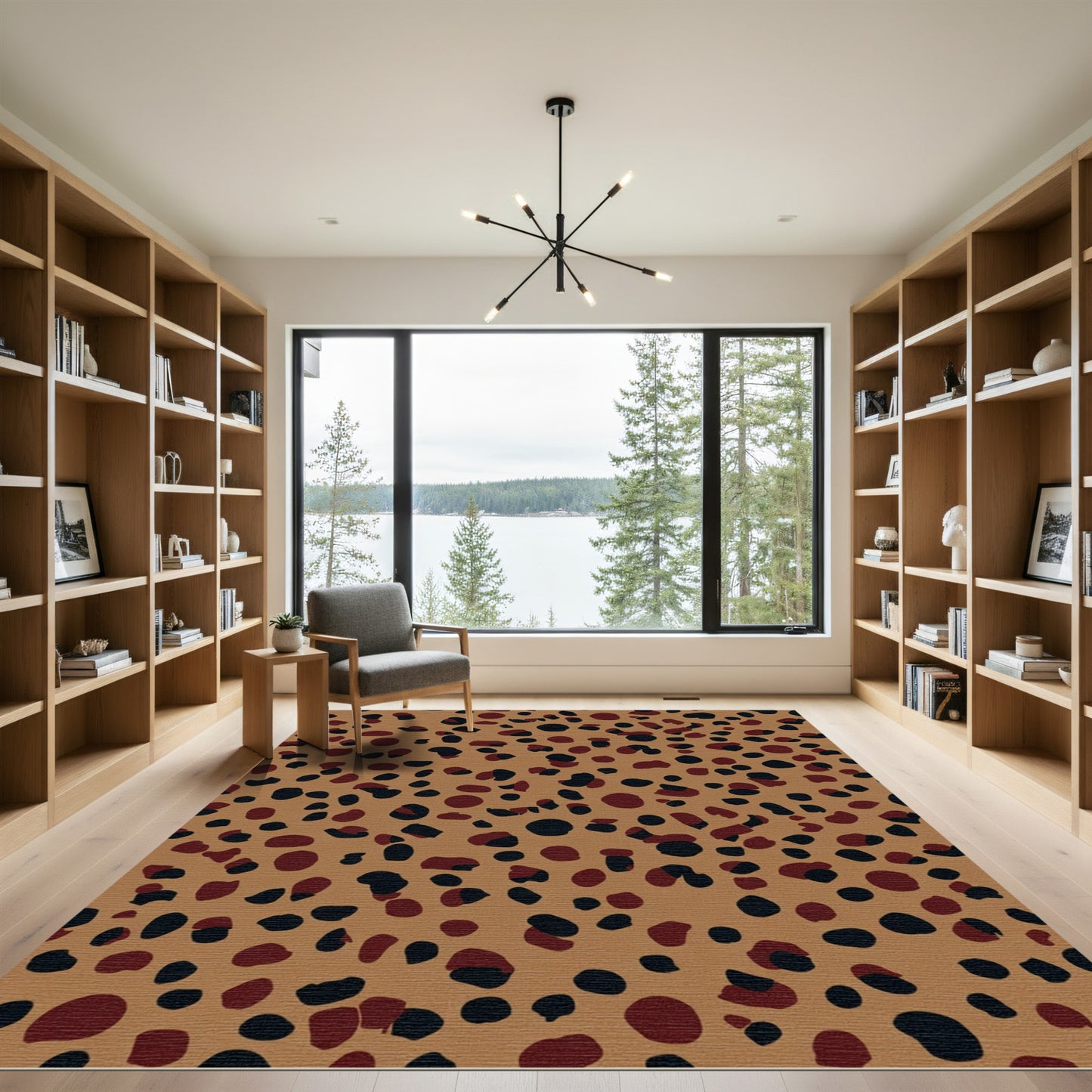 Neutral Spotted Animal Print Rug