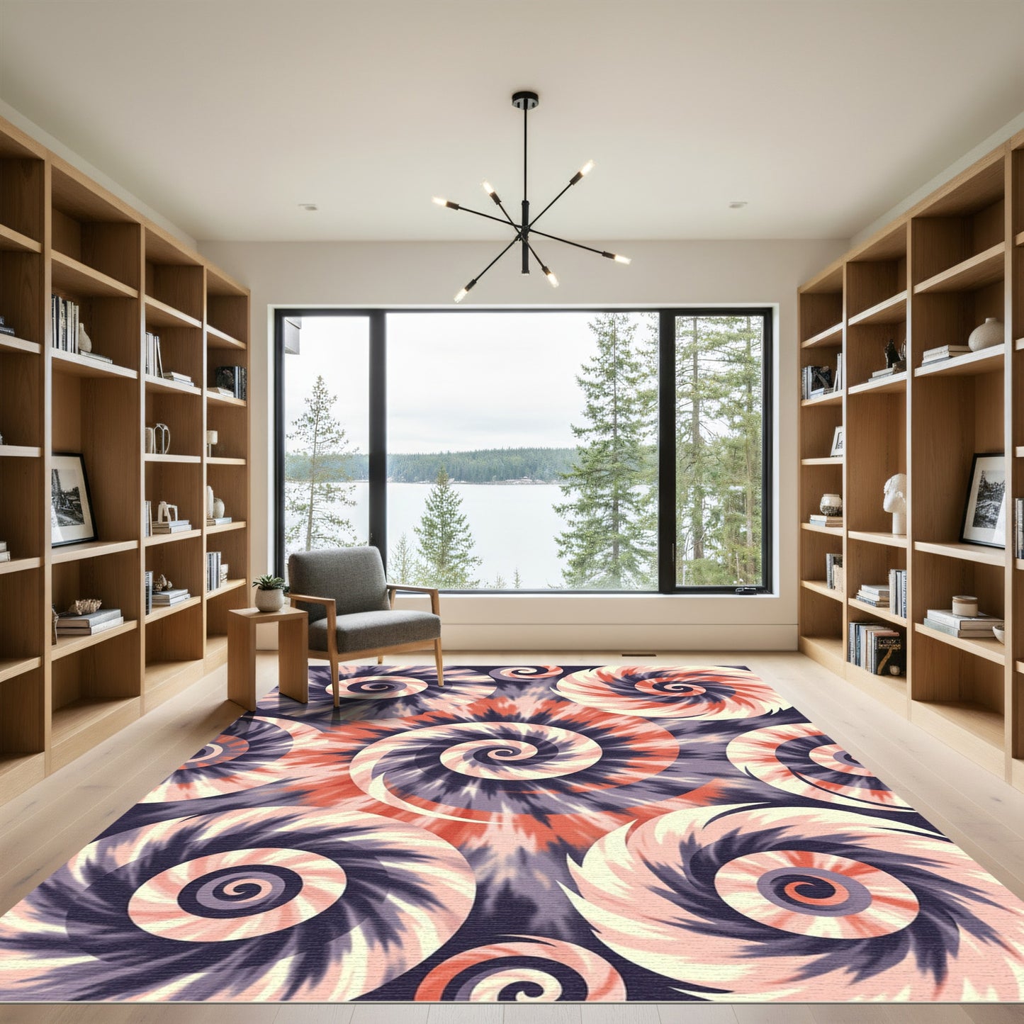 Retro Swirl Tie Dye Rug