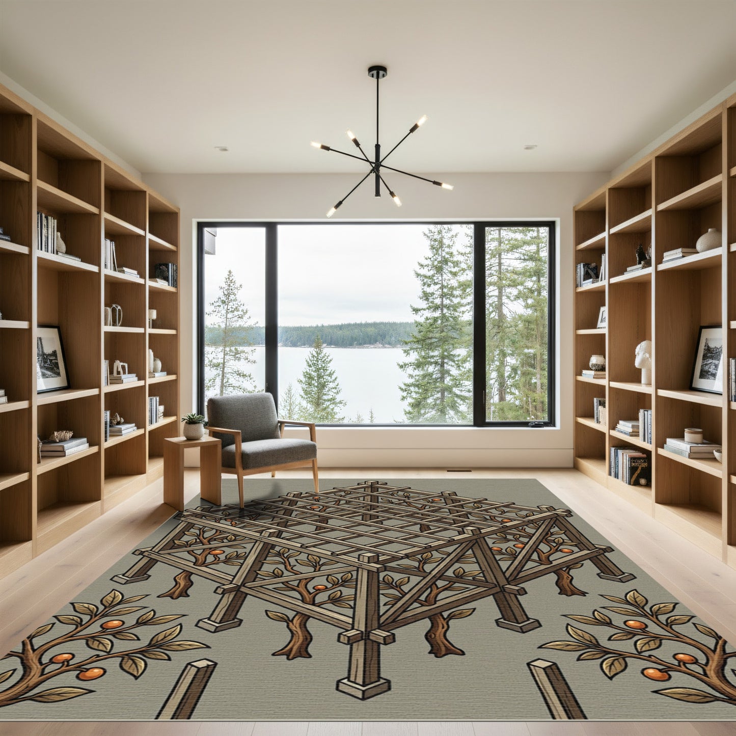 Wooden Pergola Orange Grove Accents Rug