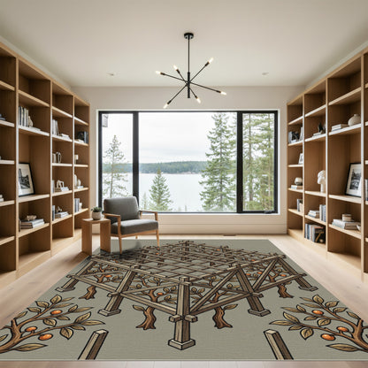 Wooden Pergola Orange Grove Accents Rug