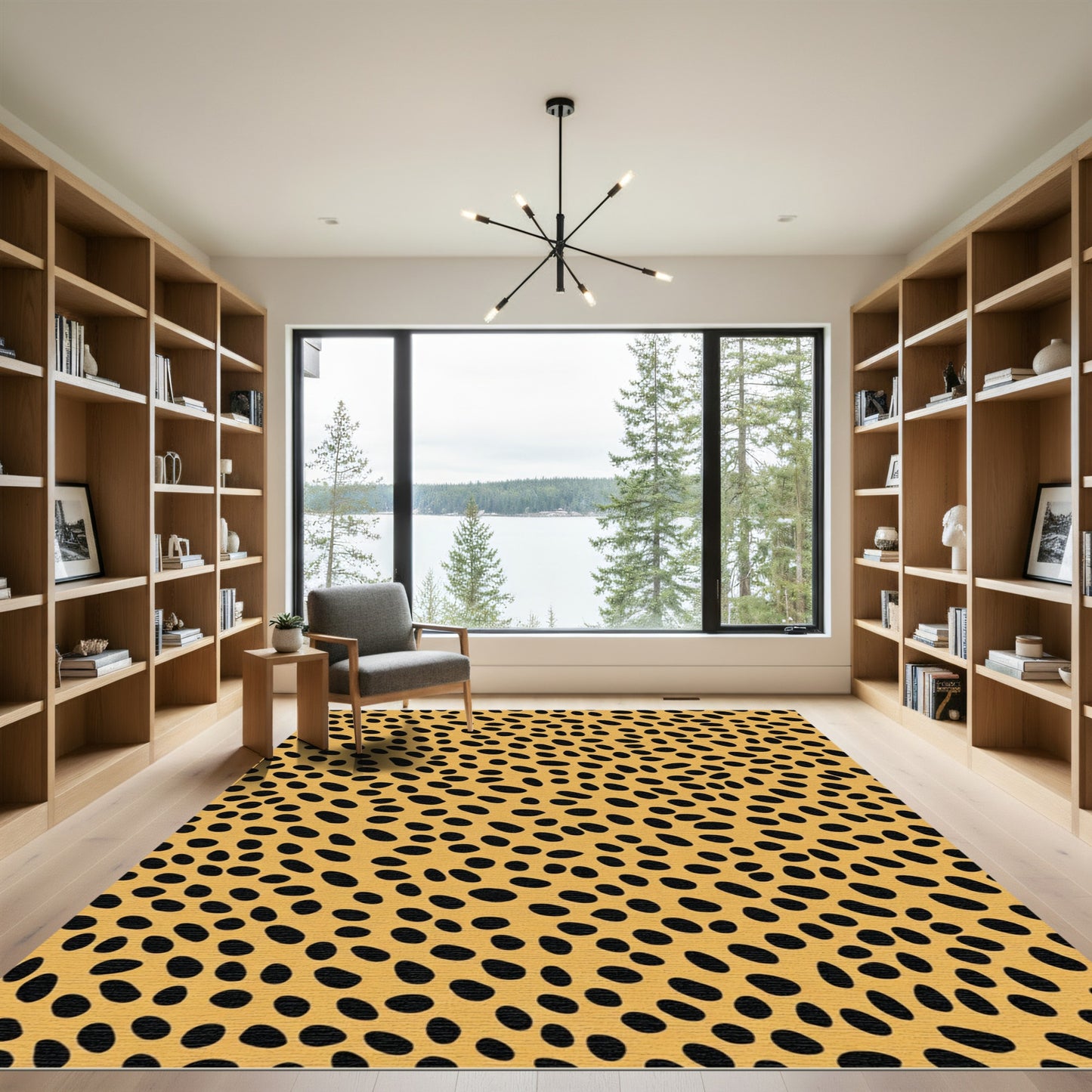 Golden Ochre Black Spot Scatter Rug
