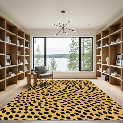 Golden Ochre Black Spot Scatter Rug
