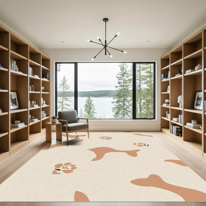 Terra Cotta Organic Abstract Floral Rug