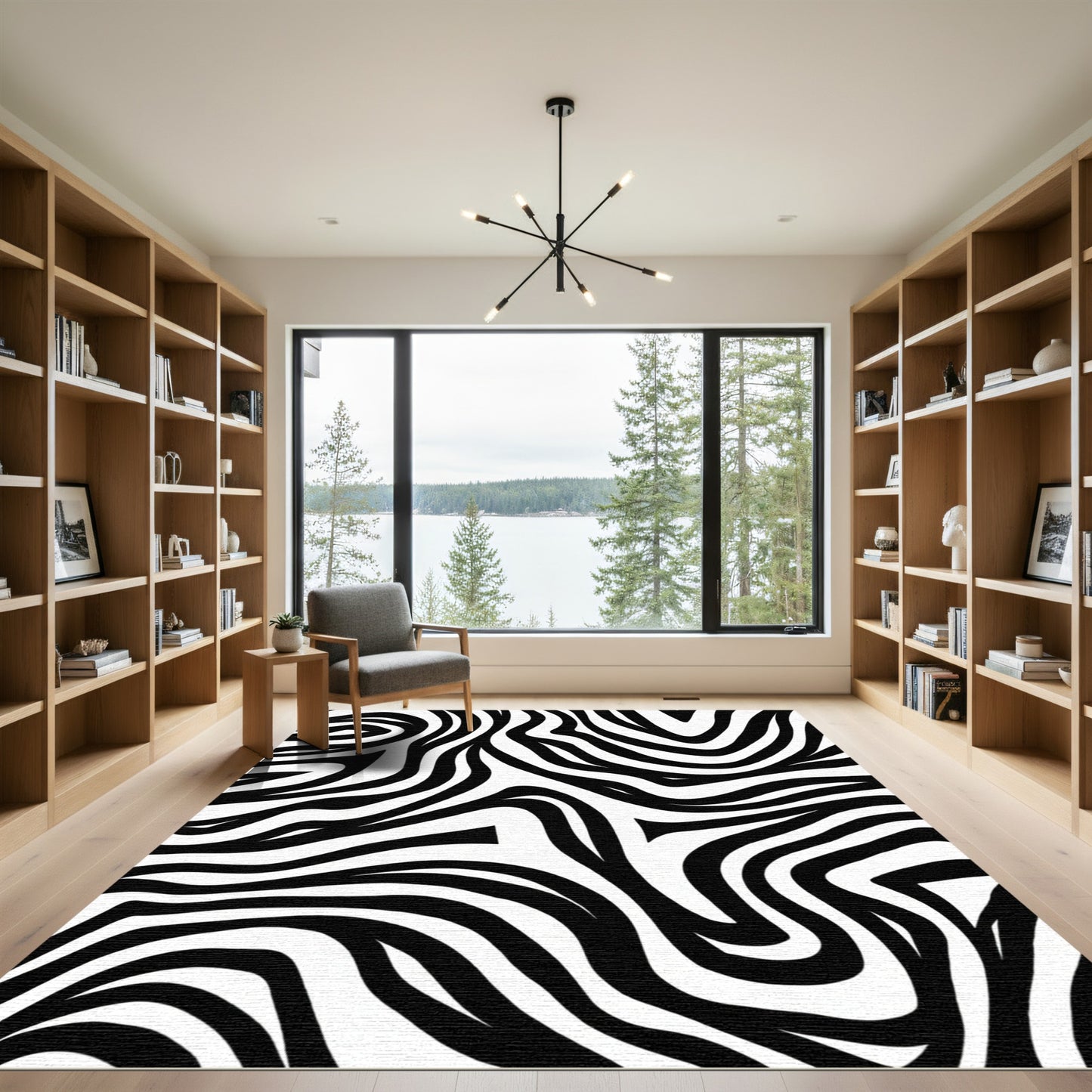 Bold Black and White Zebra Stripes Rug