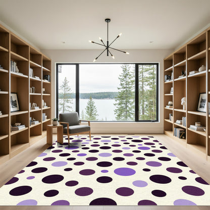 Amethyst Purple Polka Dot Rounds Rug