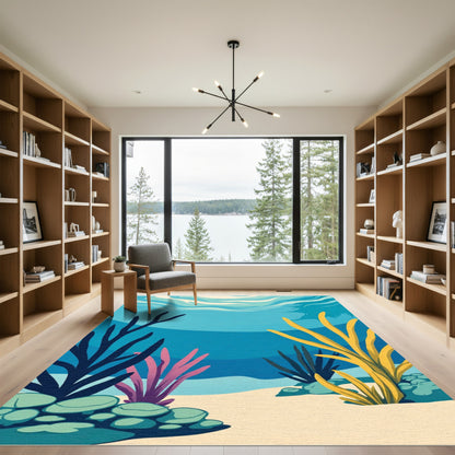 Underwater Coral Abstract Coral Reef Rug