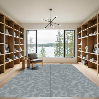 Cool Gray Organic Swirl Rug