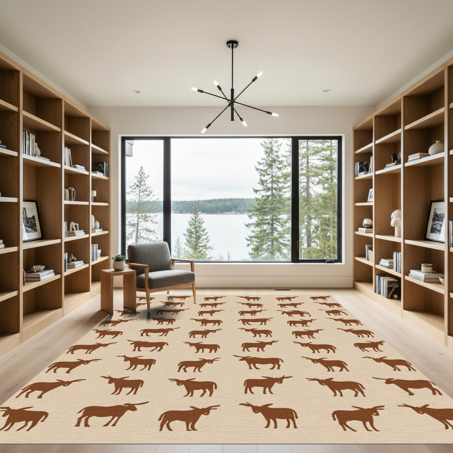 Brown Donkey Repeating Silhouette Rug