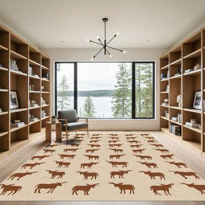 Brown Donkey Repeating Silhouette Rug