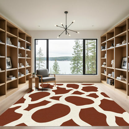 Brown Ivory Organic Patchwork Rug