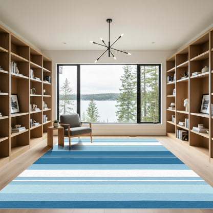 Ocean Tones Horizontal Stripe Rug