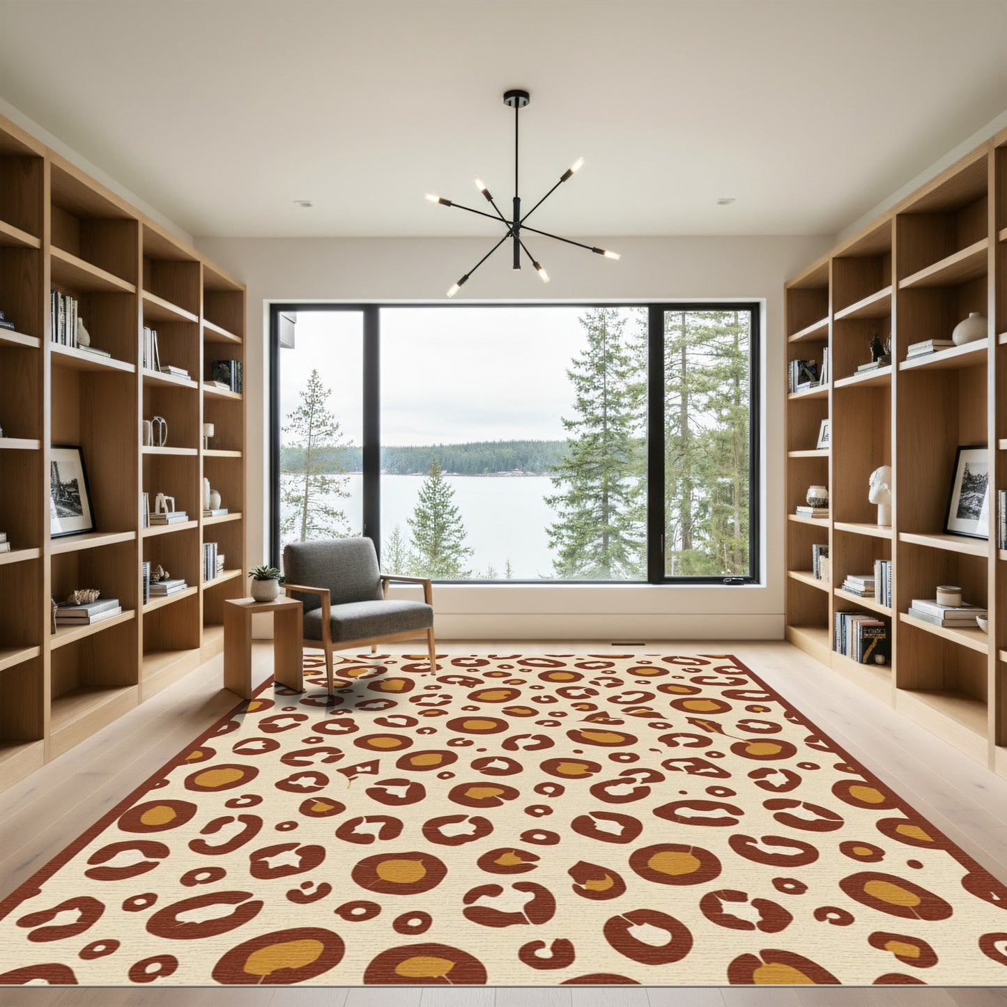 Chic Tan Spotted Animal Print Rug