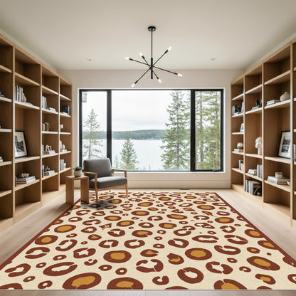 Chic Tan Spotted Animal Print Rug