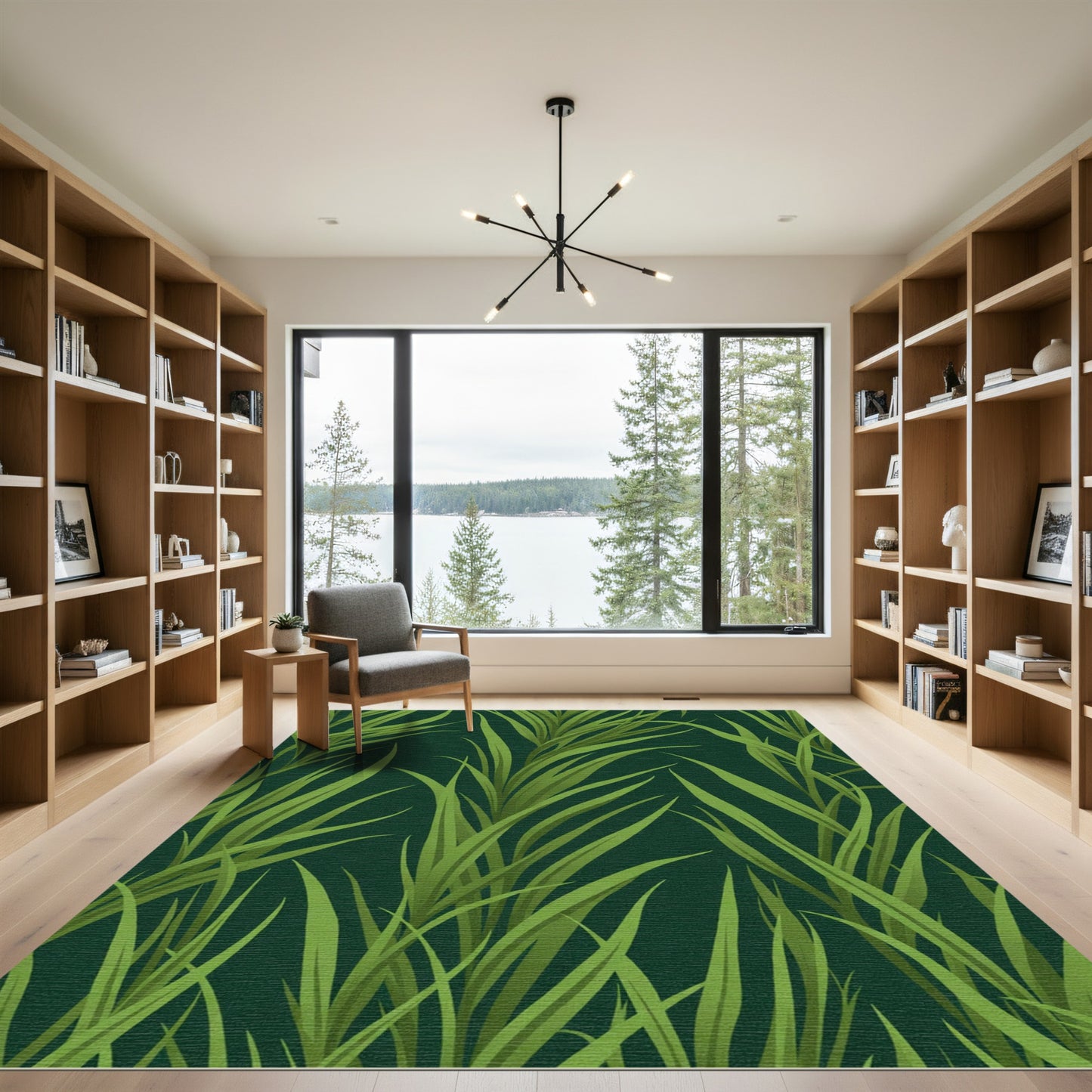 Verdant Green Lush Grass Field Rug