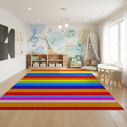 Vibrant Multicolor Horizontal Stripes Rug 2