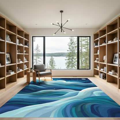 Ocean Wave Vista Scenic Rug
