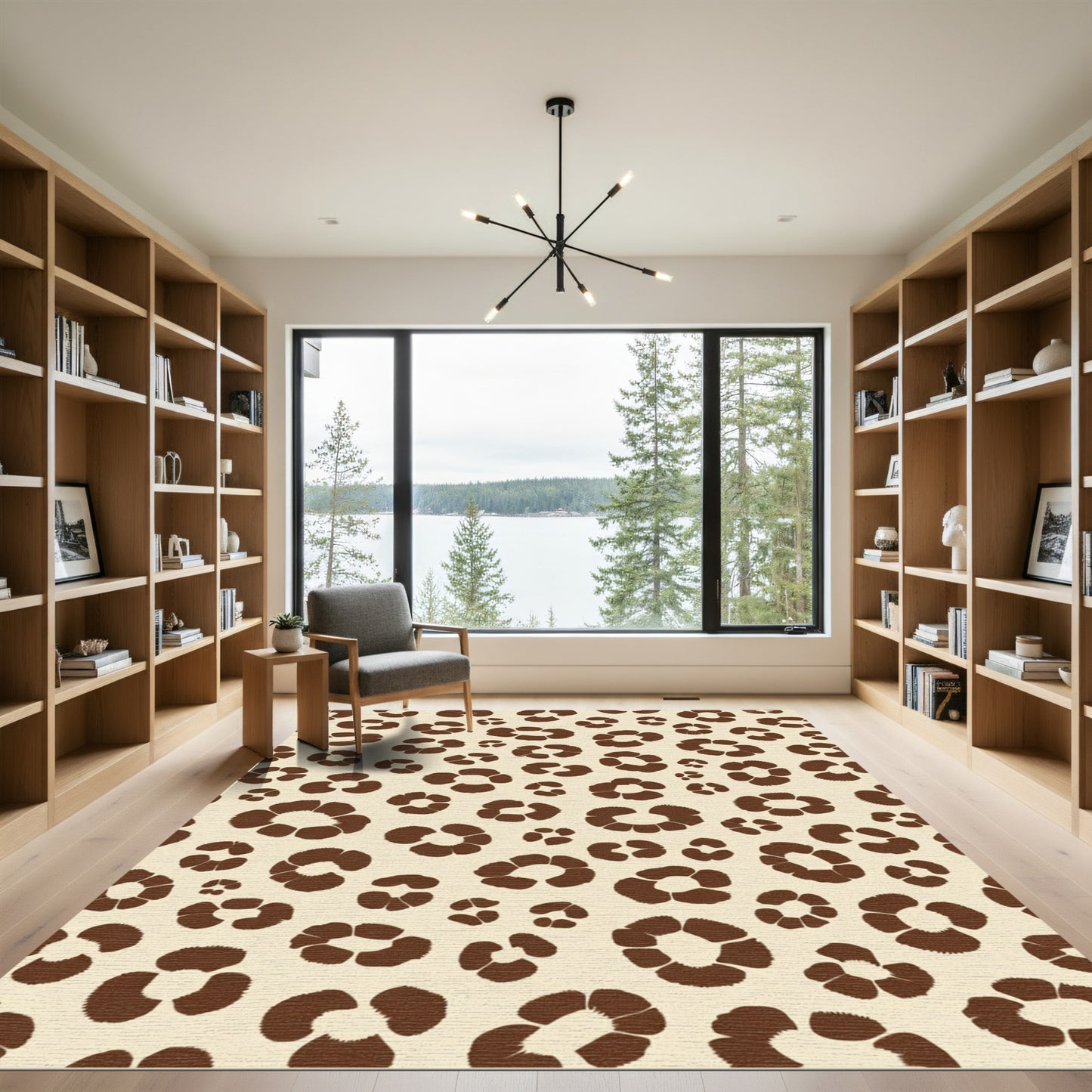 Brown Leopard Spot Scattered Rug