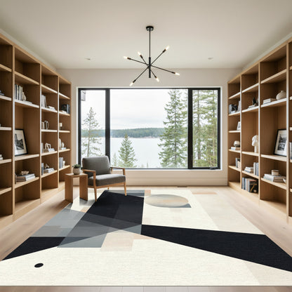 Minimalist Geometric Abstract Circle Rug