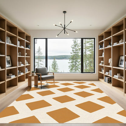 Earth Clay Diamond Lattice Rug