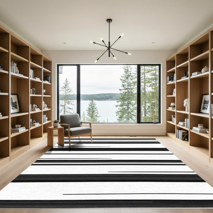 Monochromatic Horizontal Stripe Variation Rug