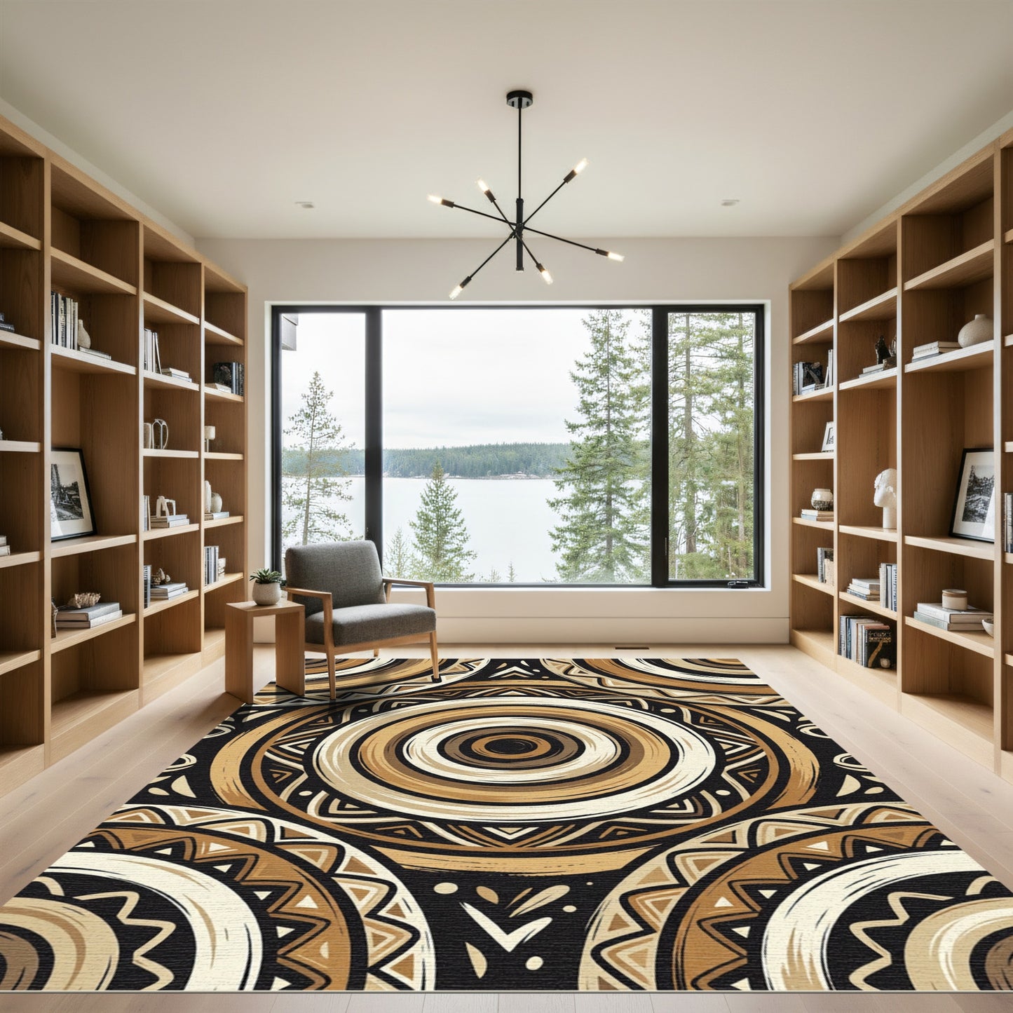 Earthy Tribal Concentric Circles Rug