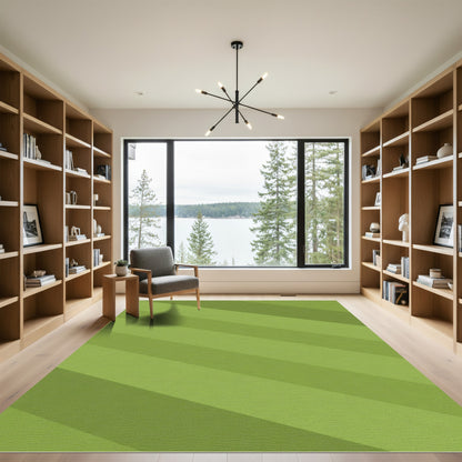 Striped Green Diagonal Rug
