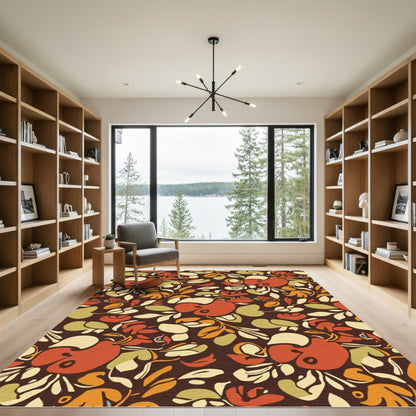 Retro Autumn Floral Vine Rug