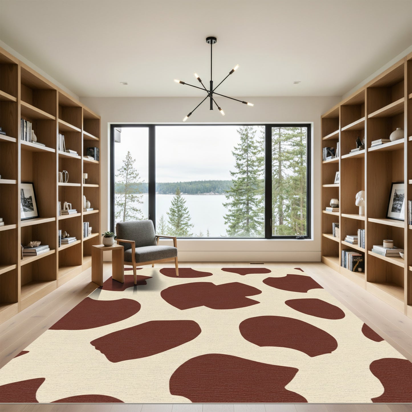 Brown Cream Organic Spot Rug