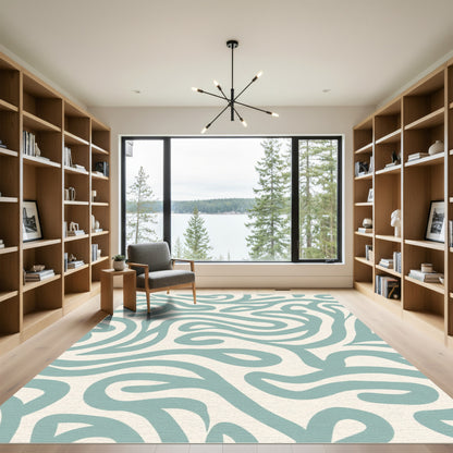 Coastal Blue Organic Swirl Rug